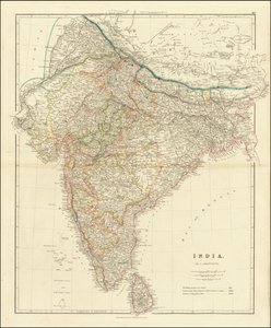 1832 Map of India by John Arrowsmith