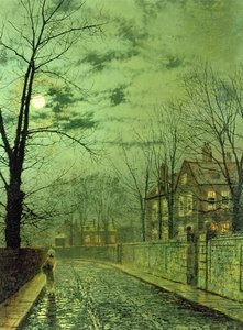 A Moonlit Road by John Atkinson Grimshaw