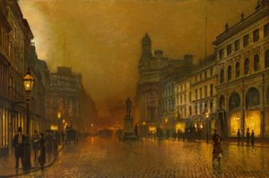 Manchester, St. Ann’s Square / Painting by J.A. Grimshaw