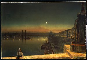 Rouen at Night from the Pont de Pierre by John Atkinson Grimshaw
