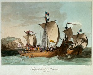 Ships of the 14th and 15th Centuries by John Augustus (after) Atkinson