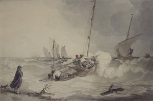 Fishing Boats Going Out by John Augustus Atkinson
