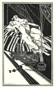 Illustration for Don Juan by Lord Byron: Haidee and Juan were not married, the fault was theirs, not mine by John Austen