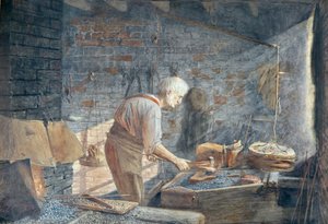 A Blacksmith Working at His Forge