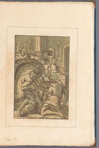 Three Figures by an Arch (Amicis suis necnon unicuique ...) by John B. Skippe