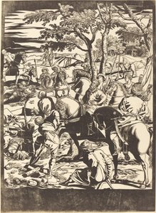 The Crucifixion (right plate) by John Baptist Jackson after Jacopo Tintoretto