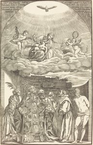 The Virgin in Clouds and Six Saints by John Baptist Jackson after Titian