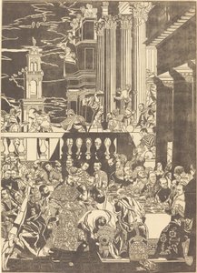 The Marriage at Cana (right plate) by John Baptist Jackson after Veronese