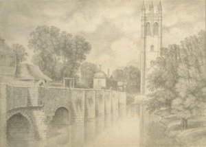 Magdalen Bridge and Tower by John Baptist Malchair