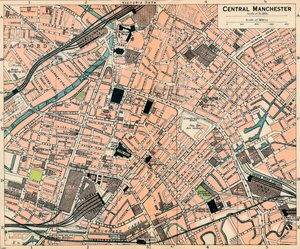 Central Manchester, 20th Century by John Bartholomew