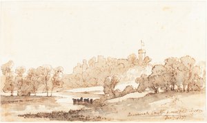 Warwick Castle from the Avon by John Baverstock Knight