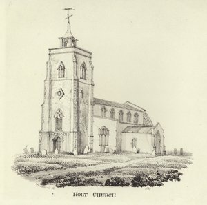 The Church of St Andrew in the Village of Holt by John Berney Ladbrooke
