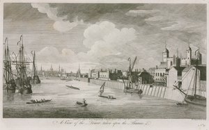A view of the Tower of London taken upon the River Thames by John Boydell