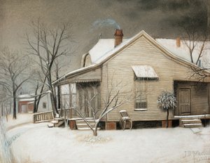 East Dallas House in Snow