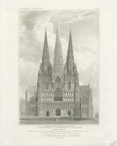 Lichfield Cathedral - West Front by John Britton