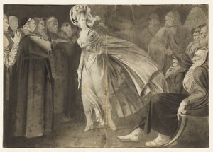 Woman Standing among the Friars (recto) by John Brown