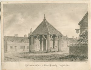 Abbots Bromley - Market House and Stocks by John Buckler