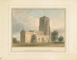 Bedfordshire - Cockayne Hatley Church, 1817 by John Buckler