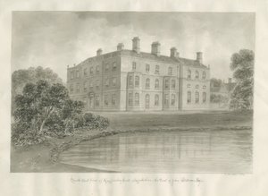 Biddulph - Knypersley Hall [new]: sepia drawing by John Buckler