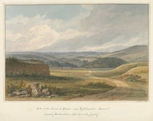 Cornwall - Kilkhampton - Site of House at Stowe, 1827 by John Buckler