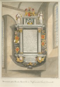 Cornwall - Kilkhampton Church - Monument of Sir Bevil Grenville by John Buckler