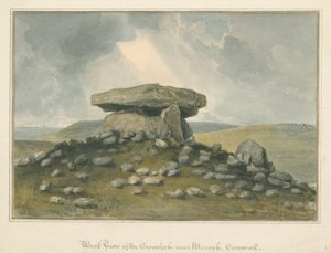 Cornwall - Morvah - The Cromlech, 1821 by John Buckler
