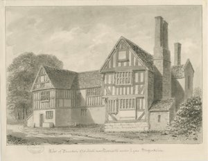 Dimsdale Old Hall (sepia drawing), 1841