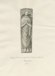 Enville Church - Effigy: sepia drawing by John Buckler
