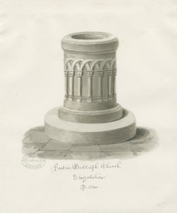 Font at Biddulph by John Buckler