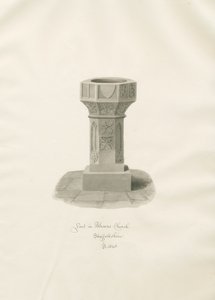 Font in Alrewas Church by John Buckler