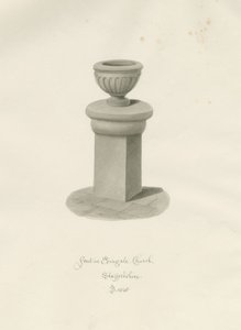 Font in Edingale Church by John Buckler