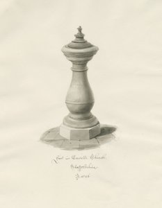 Font in Enville Church by John Buckler