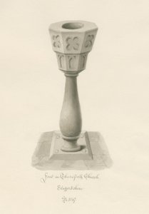 Font in Thursfield Chapel by John Buckler