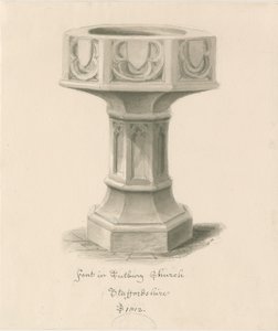Font in Tutbury Priory Church