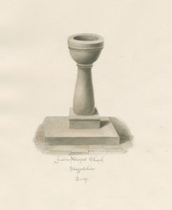 Font in Waterfall Church by John Buckler