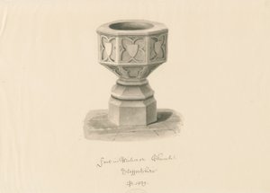 Font in Wichnor Church by John Buckler