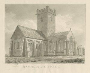 Leigh Church: Sepia Drawing by John Buckler