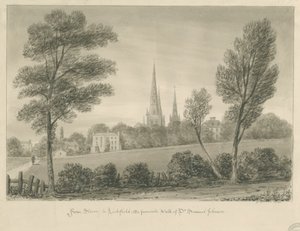 Lichfield - Stowe: Sepia Drawing by John Buckler