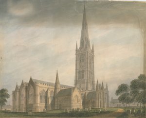 Lincolnshire - Grantham Church by John Buckler