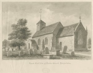 Ranton Church: sepia drawing, 1842 by John Buckler