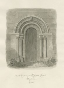 Rolleston Church - North Doorway by John Buckler