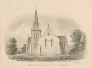 Walton-on-the-Hill Church: Sepia Drawing, 1842 by John Buckler