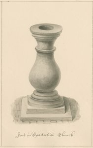 Worcestershire - Droitwich - Dodderhill Church Font, 1833 by John Buckler
