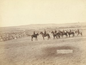 Gen. Miles and Staff Viewing the Largest Hostile Indian Camp in the U.S., Near Pine Ridge by John C. H. Grabill