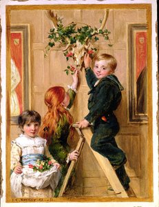 Decorating with Holly, 1881