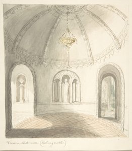 Lea Castle, Worcestershire, View in Ante-room, Looking North by John Carter.