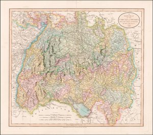 1799 map of Swabia by John Cary