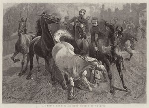 A Frosty Morning, Cavalry Horses at Exercise by John Charlton