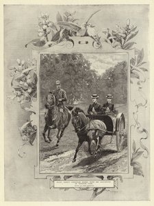 H R H Prince Christian riding with his daughters in Windsor Park