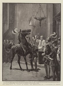The Horse-Race, or Palio, at Sienna, the Benediction of a Competitor in Church